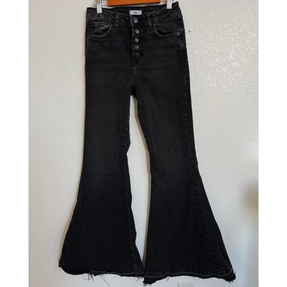 Black Flare High-Waist Wide Leg Jeans Size 26 (Size 2)